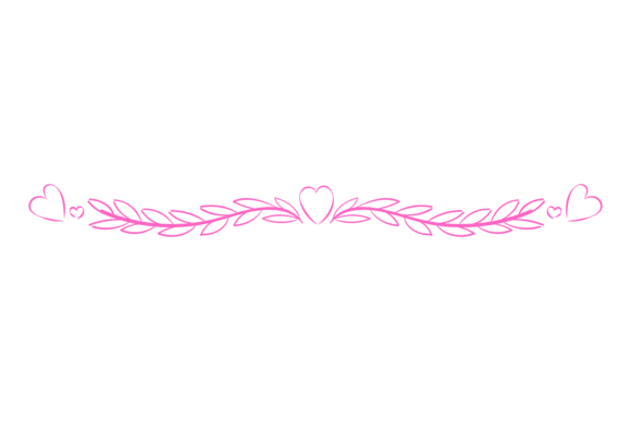 Cute Pink Divider with Heart and Floral Design