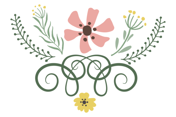 Decorative Vines and Flowers. Floral Ele: A Practical Floral Element for Modern Creators