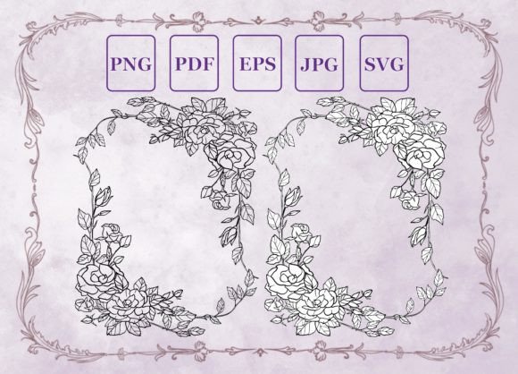 Elegant Openwork Floral Frame Vertical: A Versatile Design Asset for Creatives