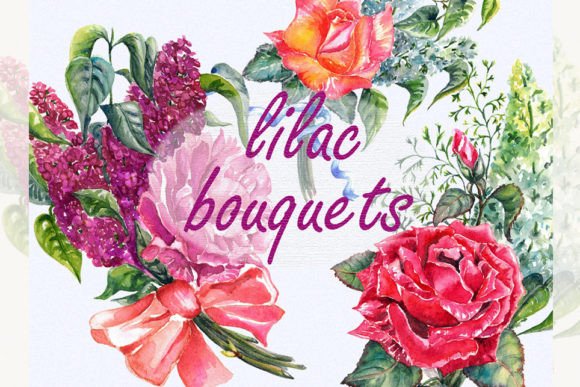 Floral Bouquet Clipart & Lilac Clipart: Creative Ways to Use Hand-Painted Watercolors
