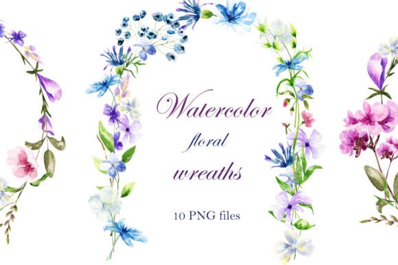Floral Wreaths: Watercolor Frames for Custom Design
