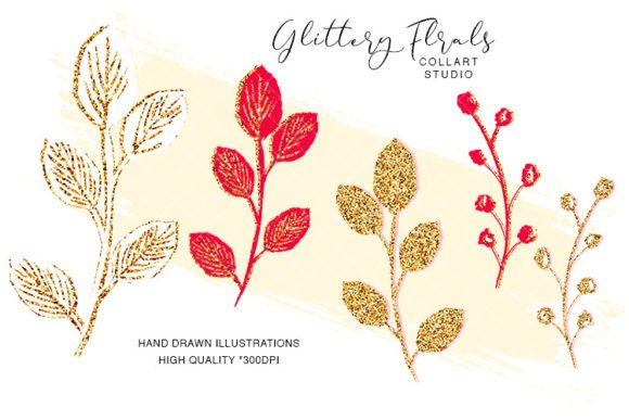 Hand-Drawn Leaf Clipart and Floral Flower Art