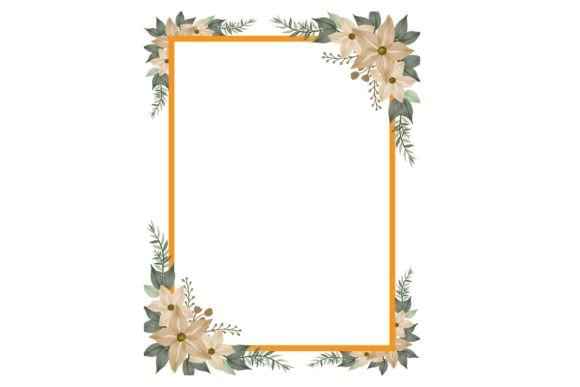 Illustration of Cream Floral Frame & Watercolor Floral Arrangement: A Designerβs Everyday Companion