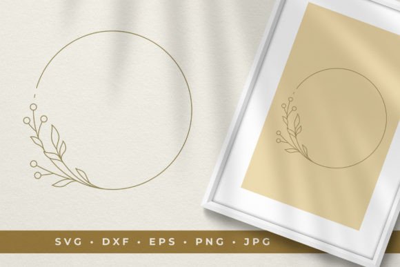 Round Thin Frame with Floral Element: A Versatile Design Asset for Modern Creators