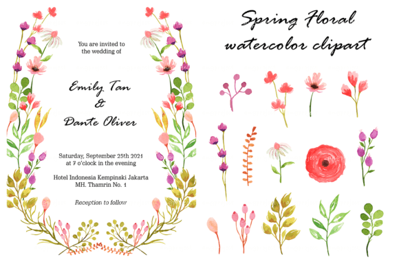 Spring Floral Watercolor Clipart PNGs for Creative Projects