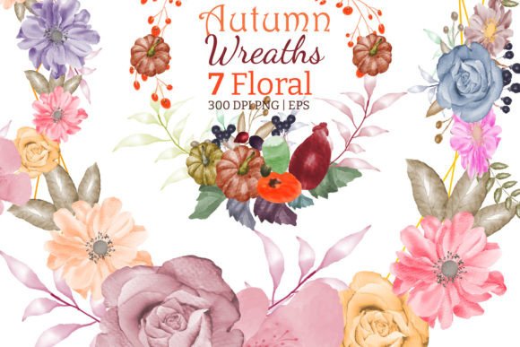 Unlocking the Beauty of the Autumn Floral Wreath-Frames Clipart Set