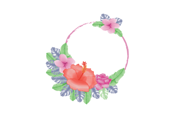 Water Color Floral Frame Illustration for Modern Design