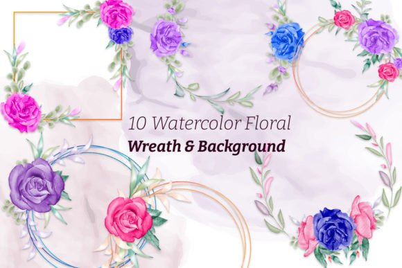 Watercolor Floral Wreath-Frames Cliparts: Rose Edition